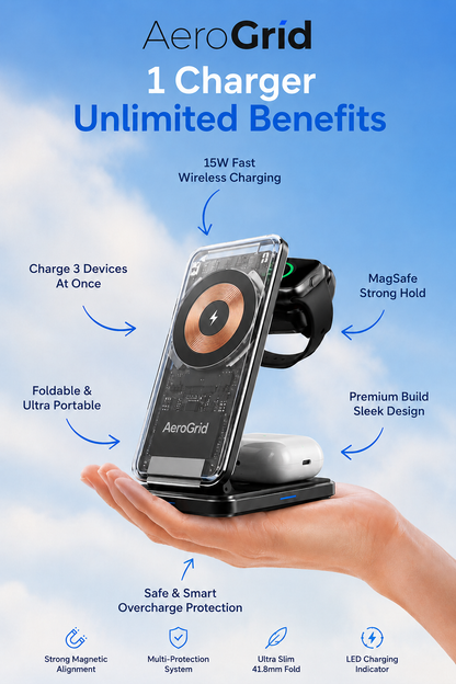 AeroGrid™ 3-in-1 Foldable Cyber Charger