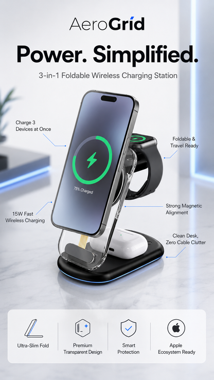 AeroGrid™ 3-in-1 Foldable Cyber Charger